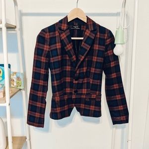 Plaid cropped blazer